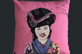 Cushion cover printed Vietnamese ethnic woman 5-Miss Hoan
